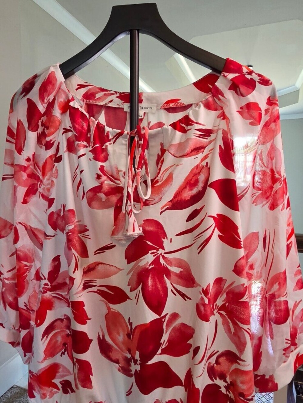Perseption Concept Women's Floral Print Blouse Large